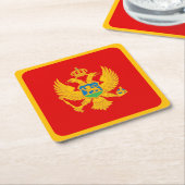 モンテネグロ国旗 スクエアペーパーコースター (アングル)