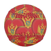 モンテネグロ国旗、ハートズベースボール、ラブモンテネグロ 野球ボール (正面)