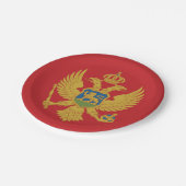 モンテネグロ国旗 ペーパープレート (アングル)