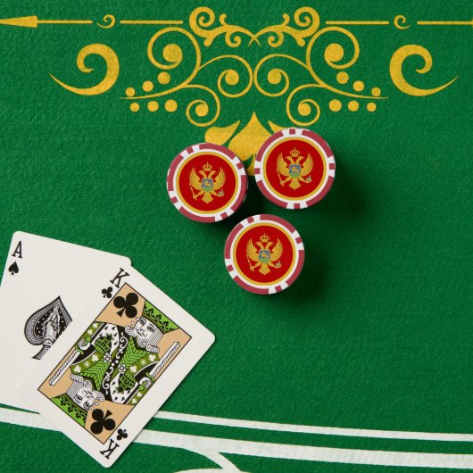 モンテネグロ国旗 ポーカーチップ (ポーカーテーブル (スタック))