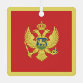 モンテネグロ国旗 メタルオーナメント (正面)