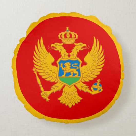 モンテネグロ国旗 ラウンドクッション (正面)