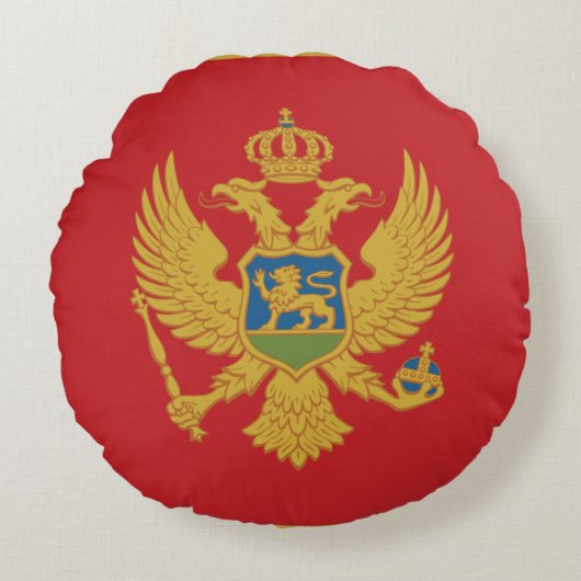 モンテネグロ国旗 ラウンドクッション (正面)