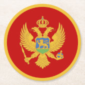 モンテネグロ国旗 ラウンドペーパーコースター (正面)