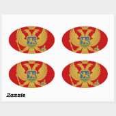 モンテネグロ国旗 楕円形シール (シート)