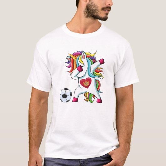 モンテネグロ ダビング サッカー ユニコーン Tシャツ (正面)