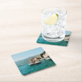 モンテネグロ・ペラスト沿岸の町 スクエアペーパーコースター (インサイチュ)