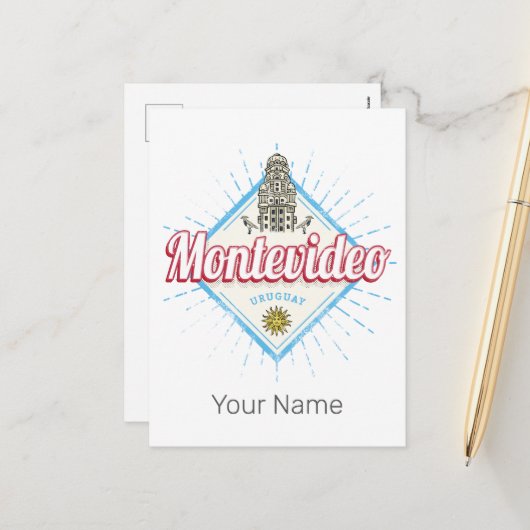 モンテビデオシティウルグアイPalacio Salvoお土産 シーズンポストカード (正面/裏面インサイチュ)
