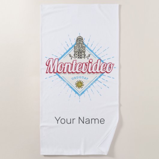 モンテビデオシティウルグアイPalacio Salvoお土産 ビーチタオル (正面)