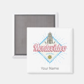 モンテビデオシティウルグアイPalacio Salvoお土産 マグネット (正面/裏面)