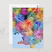 モンテビデオ・ウルグアイの地図 ポストカード (正面/裏面)