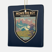 モンテフィッツロイパタゴニアトラベルアートヴィンテージ セラミックオーナメント (左)