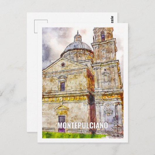 モンテプルシアノフランストラベルプレイスウォーターカラー ポストカード (正面/裏面)