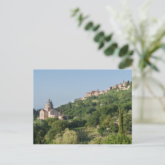 モンテプルシアノ大聖堂と町のはがき ポストカード (スタンド正面)