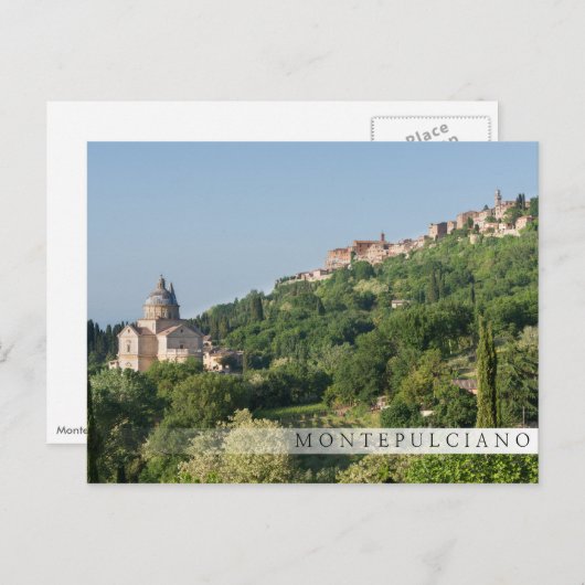 モンテプルシアノ大聖堂と町バーはがき ポストカード (正面/裏面)