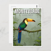 モンテベルデクラウドフォレストコスタリカのトゥカン ポストカード (正面/裏面)