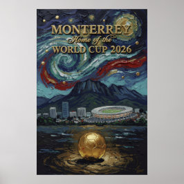 モンテレイ2026サッカー 高級フットボール壁画 ポスター