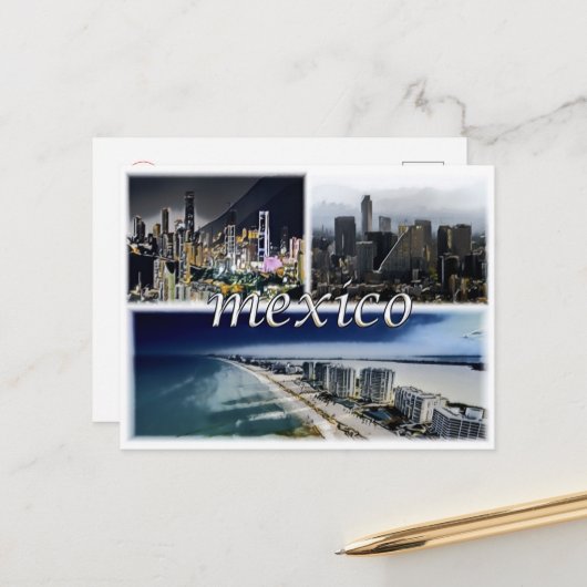 モンテレイ – メキシコ – モザイク –  ポストカード (正面/裏面インサイチュ)