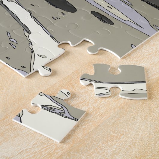 モンテレー湾の缶詰工場の列の絵画 ジグソーパズル (側面)