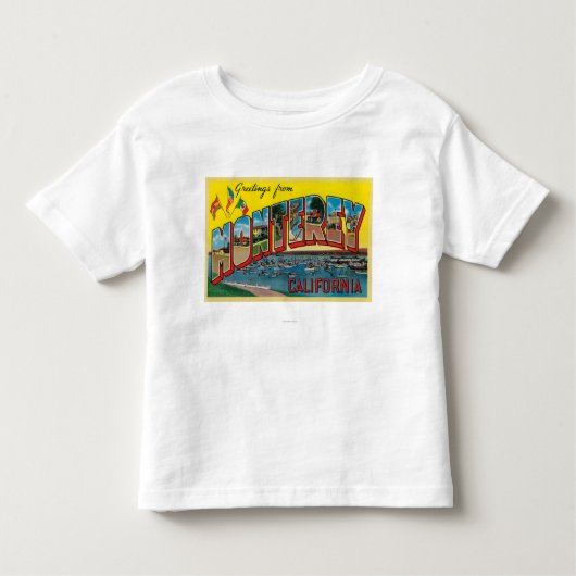モンテレー、カリフォルニア-大きい手紙場面 トドラーTシャツ (正面)