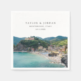 モンテロッソイタリア結婚の紙カクテルナプキン スタンダードカクテルナプキン