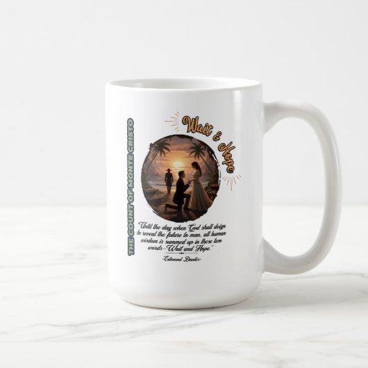 モンテ・クリスト伯待て、そして希望せよ夕焼け コーヒーマグカップ (右)