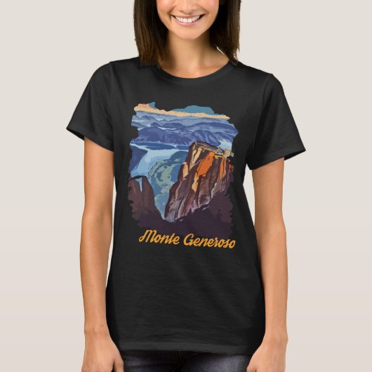 モンテ・ジェネローソ スイス アルプス ピーク トラベル Tシャツ (正面)