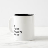 モンデイイティスユーモアの場合から回復おもしろいする ツートーンマグカップ (正面左)