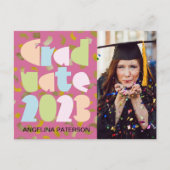 モンデルパステル卒業写真紙吹雪パーティー インビテーションポストカード (正面)