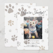モントゥー フランス風 愛犬の誕生日招待状 招待状 (正面/裏面)