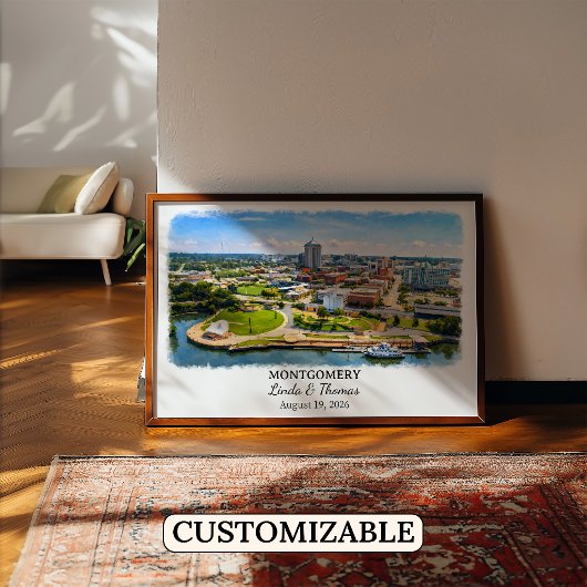 モントゴメリー アラバマ ポスター 水彩 カスタム ポスター