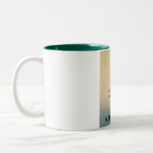 モントサンミシェルヴィンテージ旅行ポスター ツートーンマグカップ (左)