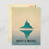 モントサンミシェルヴィンテージ旅行ポスター ポストカード (正面/裏面)