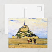 モントサンミッシェルのクラレンス・ガニョン・アート ポストカード (正面/裏面)