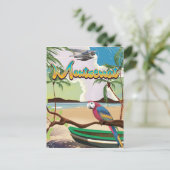 モントセラット島 レトロ トラベル ポスター ポストカード (スタンド正面)