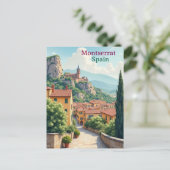 モントセラット スペイン アート ヴィンテージ トラベル イラスト ポストカード (スタンド正面)