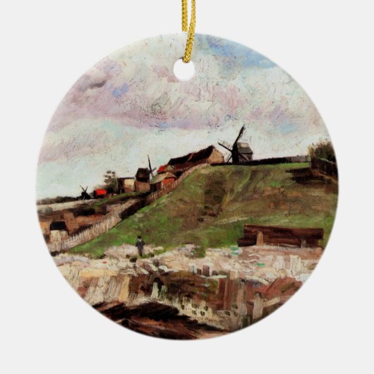 モントマルトルの丘と採石場バイビンセント・ヴァン・ゴッホ セラミックオーナメント (正面)