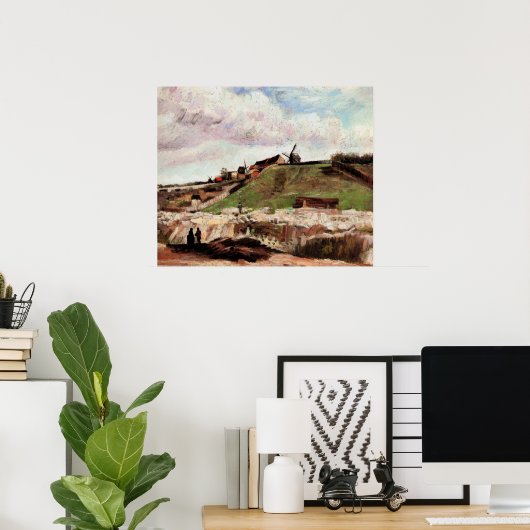 モントマルトルの丘と採石場バイビンセント・ヴァン・ゴッホ ポスター (ホームオフィス)