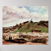 モントマルトルの丘と採石場バイビンセント・ヴァン・ゴッホ ポスター (正面)