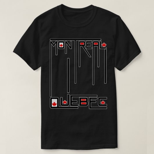 モントラルケベックカナダ国旗 Tシャツ (デザイン正面)