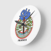 モントランブラントFranceスキー旅行ポスター ラウンド壁時計 (傾斜)