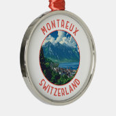 モントリオックススイスレトロ動揺してサークル メタルオーナメント (右)