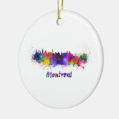 モントリオールのスカイラインの水彩画 セラミックオーナメント (左)