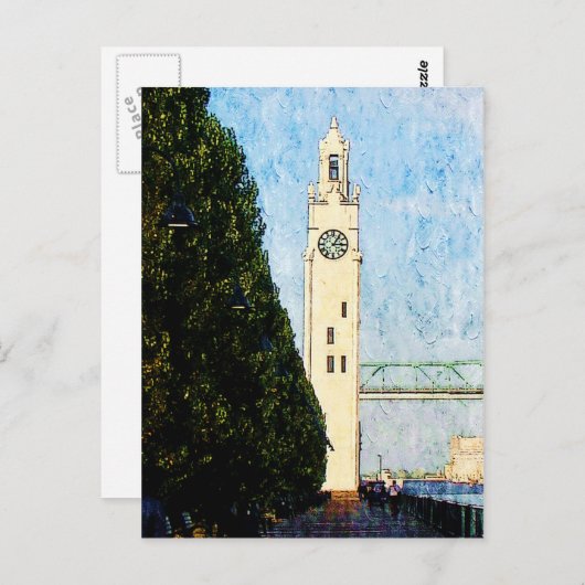 モントリオールのタワー時計 ポストカード (正面/裏面)