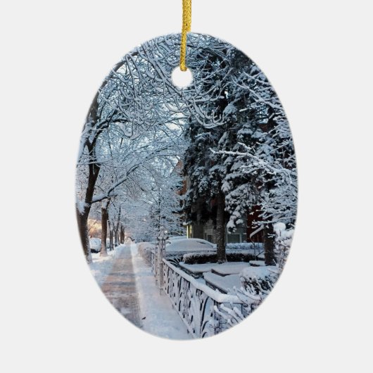モントリオールの冬 セラミックオーナメント (正面)