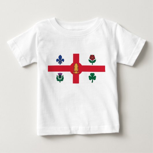 モントリオールの旗付きベビーTシャツ ベビーTシャツ (正面)