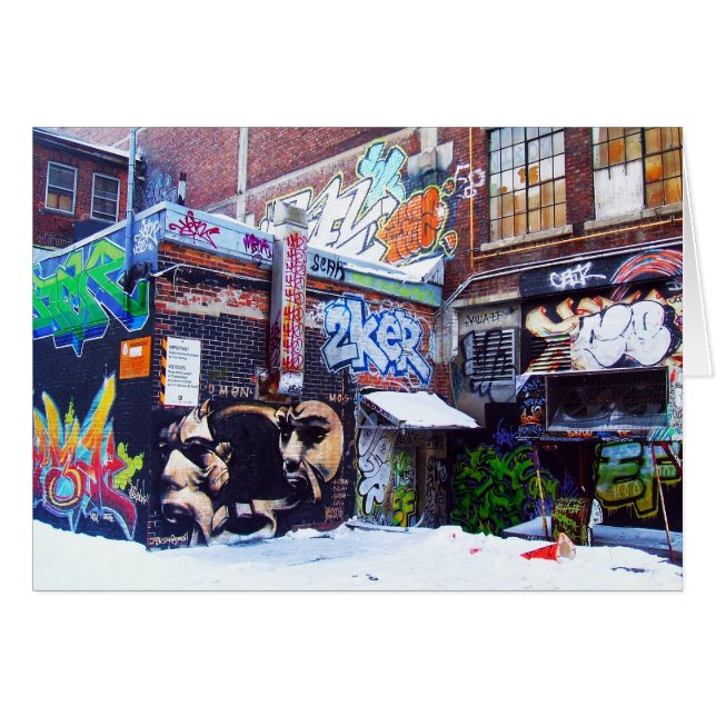 モントリオールの落書きカード#1 (正面横)