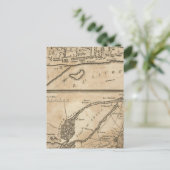 モントリオールの計画と島の地図 ポストカード (スタンド正面)