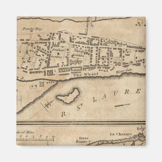 モントリオールの計画と島の地図 マグネット (正面)
