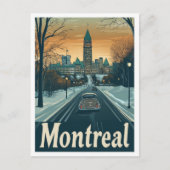 モントリオールカナダアートヴィンテージトラベルイラストレーション ポストカード (正面)